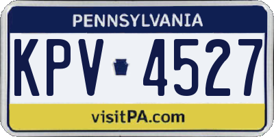 PA license plate KPV4527