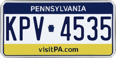 PA license plate KPV4535