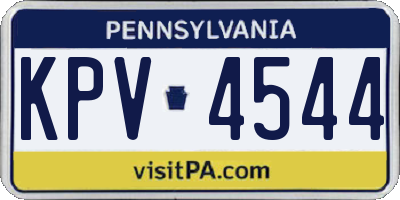 PA license plate KPV4544