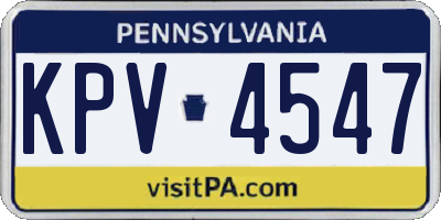 PA license plate KPV4547