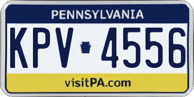 PA license plate KPV4556