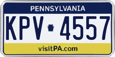PA license plate KPV4557