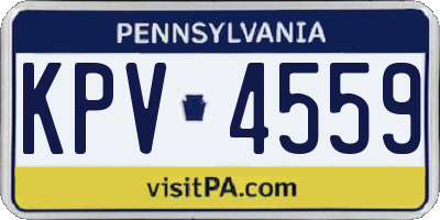 PA license plate KPV4559
