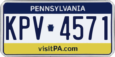 PA license plate KPV4571