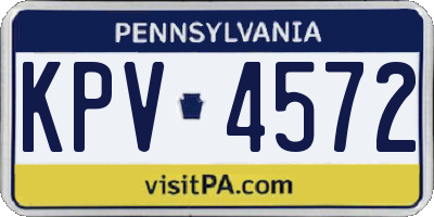 PA license plate KPV4572