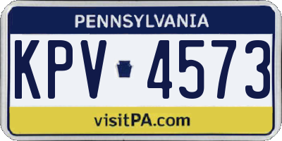 PA license plate KPV4573