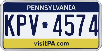 PA license plate KPV4574