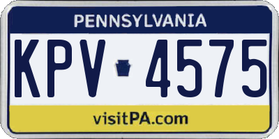 PA license plate KPV4575