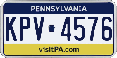 PA license plate KPV4576