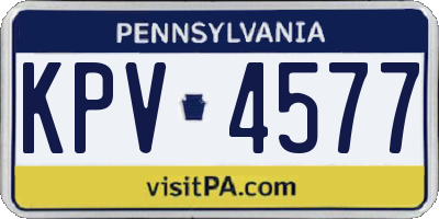 PA license plate KPV4577