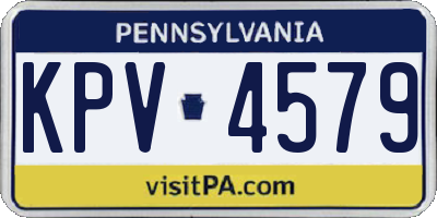 PA license plate KPV4579