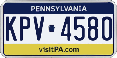 PA license plate KPV4580
