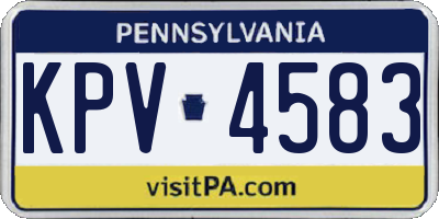 PA license plate KPV4583