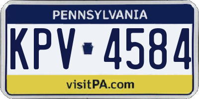 PA license plate KPV4584