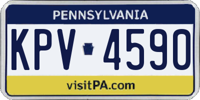 PA license plate KPV4590