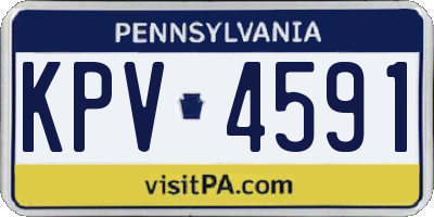 PA license plate KPV4591