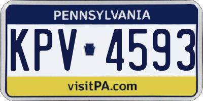 PA license plate KPV4593