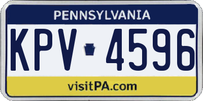 PA license plate KPV4596