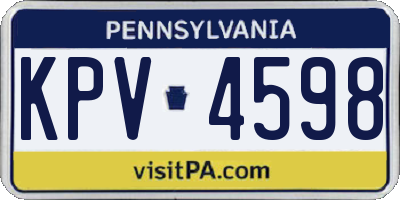 PA license plate KPV4598