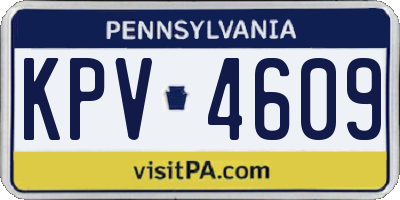 PA license plate KPV4609