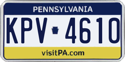 PA license plate KPV4610