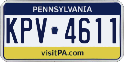 PA license plate KPV4611