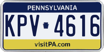 PA license plate KPV4616