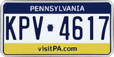 PA license plate KPV4617