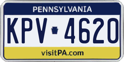 PA license plate KPV4620