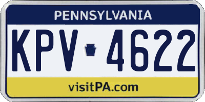 PA license plate KPV4622