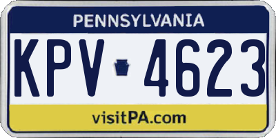 PA license plate KPV4623