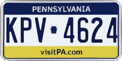PA license plate KPV4624
