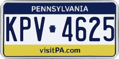 PA license plate KPV4625