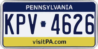 PA license plate KPV4626