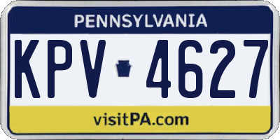 PA license plate KPV4627