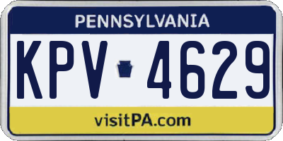 PA license plate KPV4629