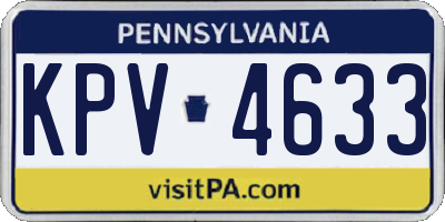 PA license plate KPV4633