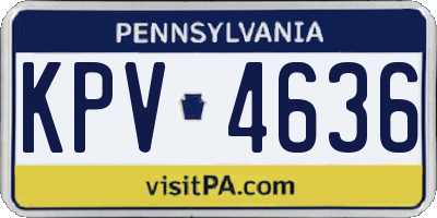 PA license plate KPV4636