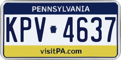 PA license plate KPV4637