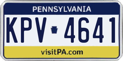 PA license plate KPV4641