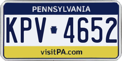 PA license plate KPV4652