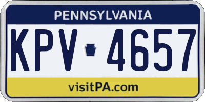 PA license plate KPV4657