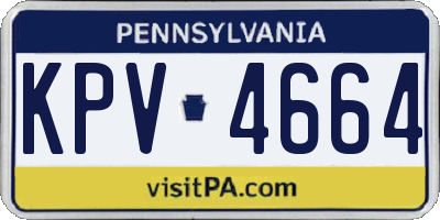 PA license plate KPV4664