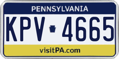PA license plate KPV4665