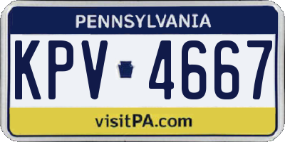 PA license plate KPV4667