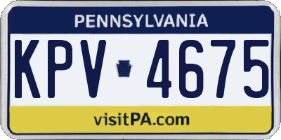 PA license plate KPV4675