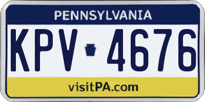 PA license plate KPV4676