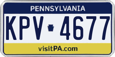 PA license plate KPV4677