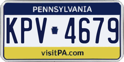 PA license plate KPV4679