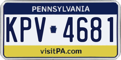 PA license plate KPV4681